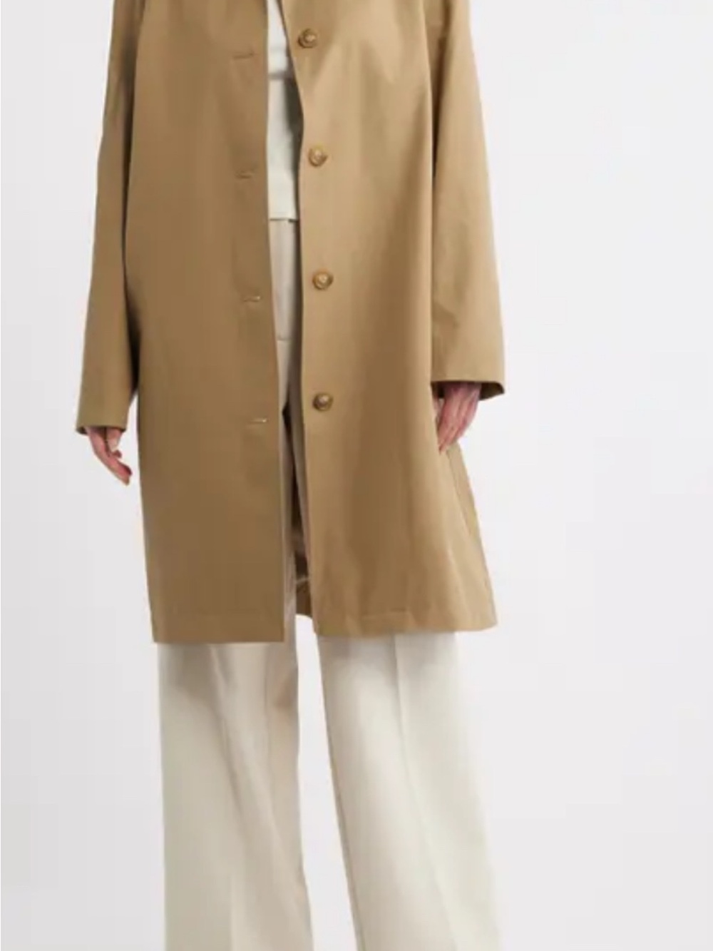 Vince Olive Green Single Breasted 100% Cotton Trench Car Coat
